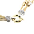Afbeelding 4 van Tricolor gouden schakelarmband met zirconia