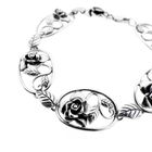 Image 4 of Antique silver bracelet with floral design; Art Nouveau | 22.5 cm