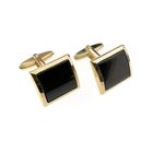 Image 1 of Gold cufflinks with onyx.
