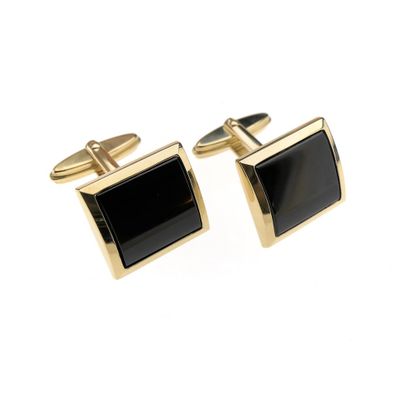 Image 1 of Gold cufflinks with onyx.