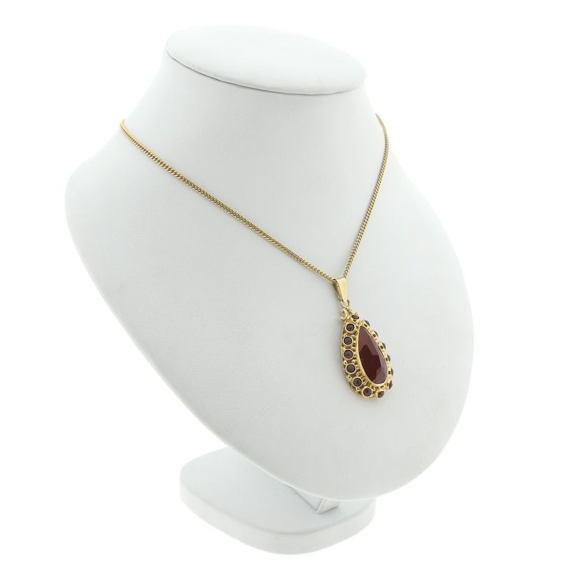 Image 8 of Vintage gold entourage pendant with carnelian