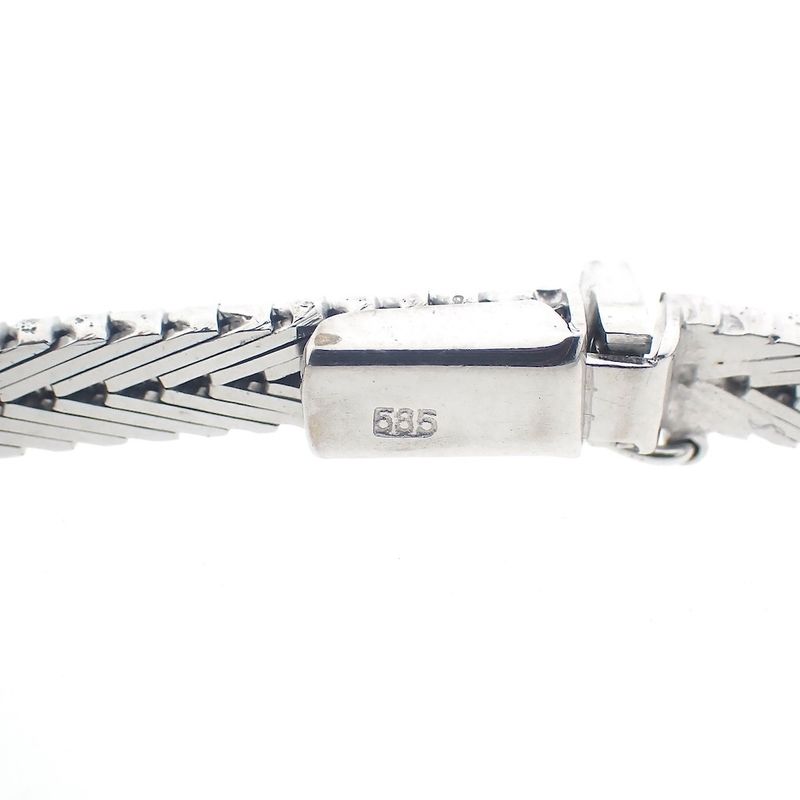 Image 7 of White gold herringbone link bracelet with 0.51 ct. diamonds | 19.0 cm