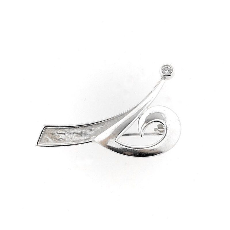 Image 1 of Silver fantasy brooch with zirconia