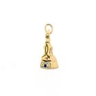 Image 3 of Gold pendant of a Spanish fan with enamel