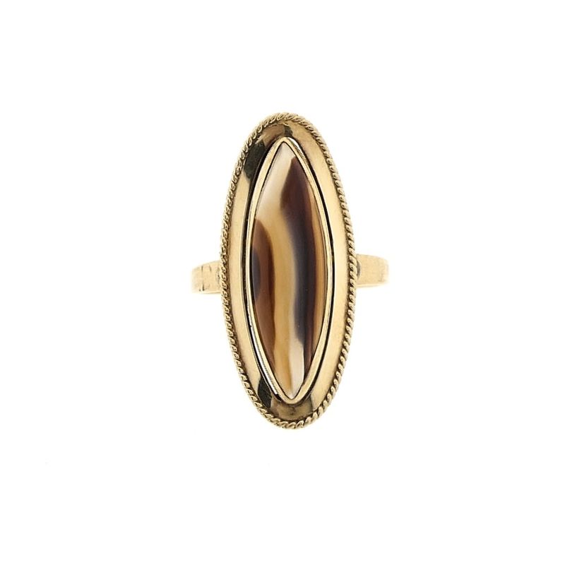 Image 5 of Vintage gold ring with agate