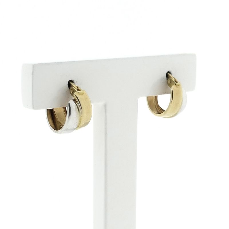 Image 5 of Two-tone gold earrings | Ø 12 mm