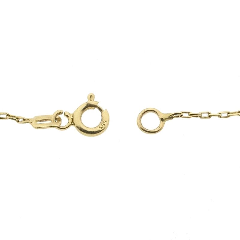 Image 6 of Gold thin anchor link bracelet; Cross with zirconia | 18.5 cm