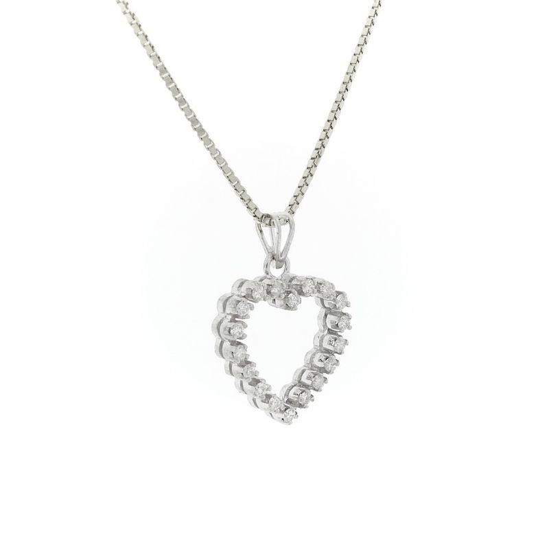 Image 6 of White gold heart pendant with diamonds | 0.36 ct.