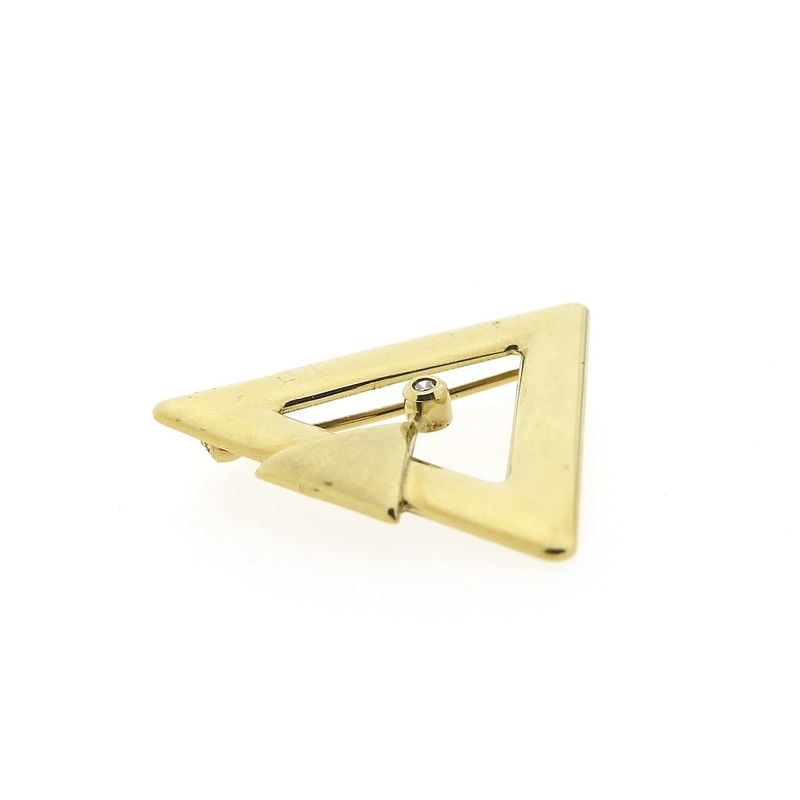 Image 3 of Golden fantasy brooch with diamond | 0.02 ct.