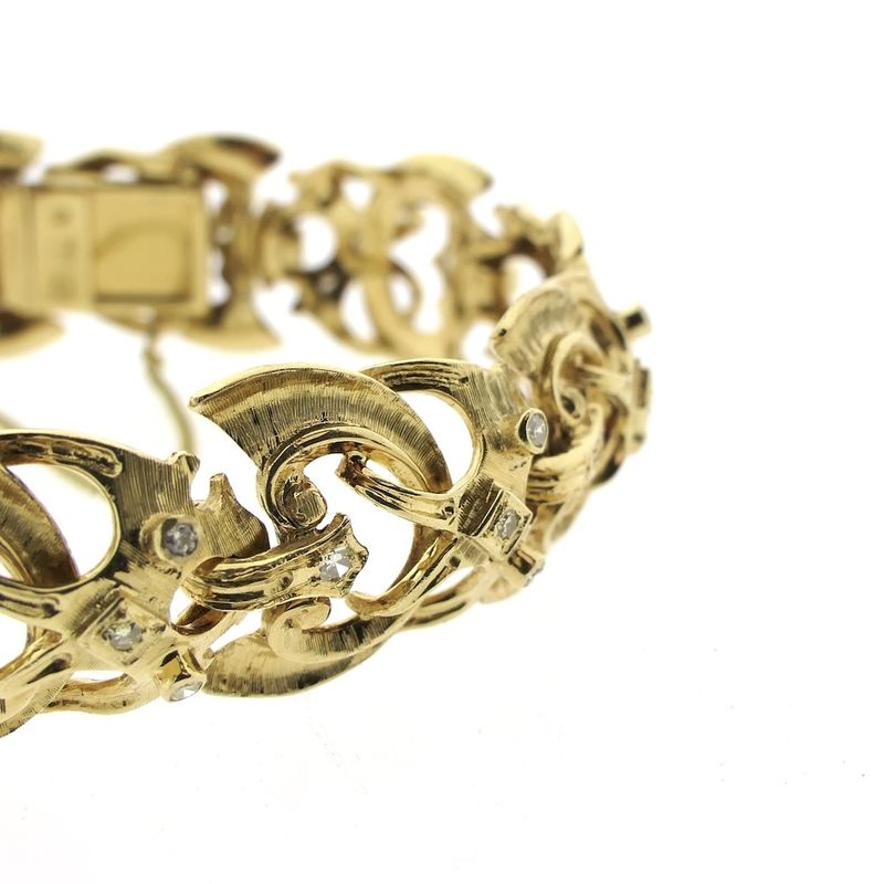 Image 3 of Gold bracelet with diamonds; 0.80 ct.
