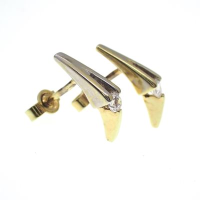 Image 2 of Gold stud earrings with zirconia stones