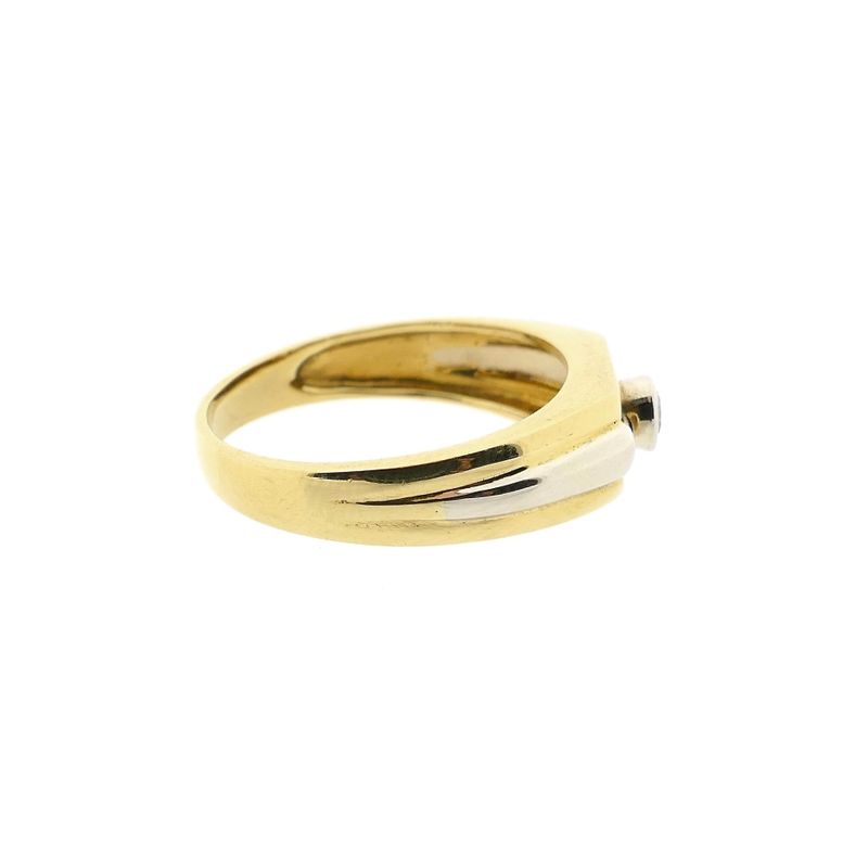 Afbeelding 5 van Bicolor gouden ring met diamant; 0,17 ct. 