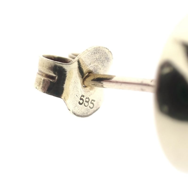 Image 6 of Gold stud earrings with large round button