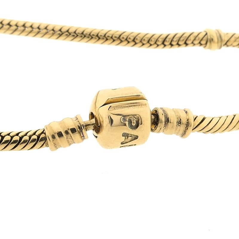 Image 5 of Gold Pandora bracelet; Snake Chain | 21 cm