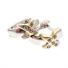 Image 3 of Two-tone gold earrings with zirconia | Ø 12 mm