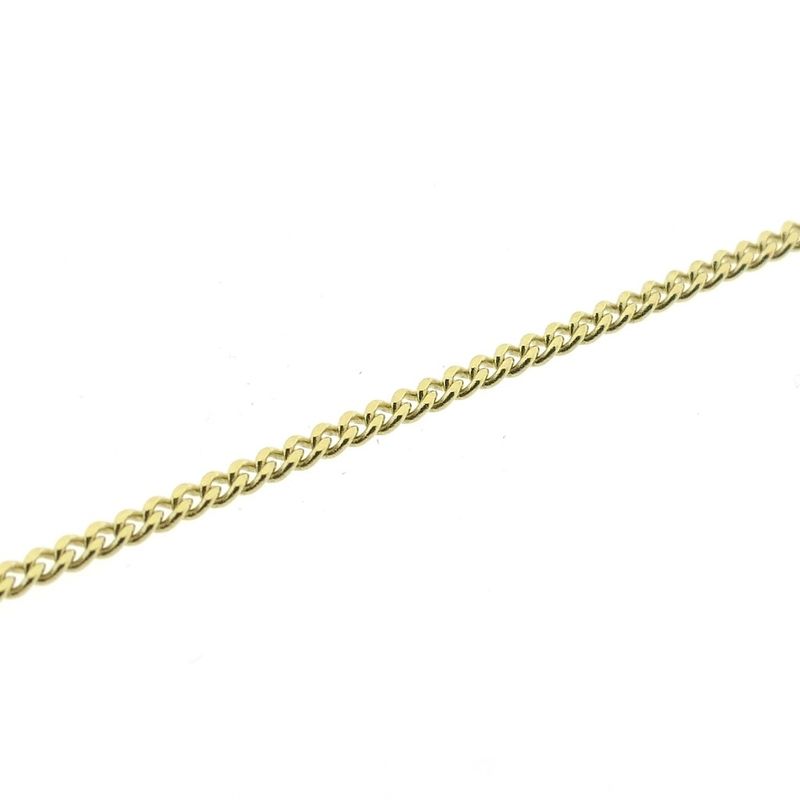 Image 2 of Gold gourmet link necklace with fixed pendant and zirconia