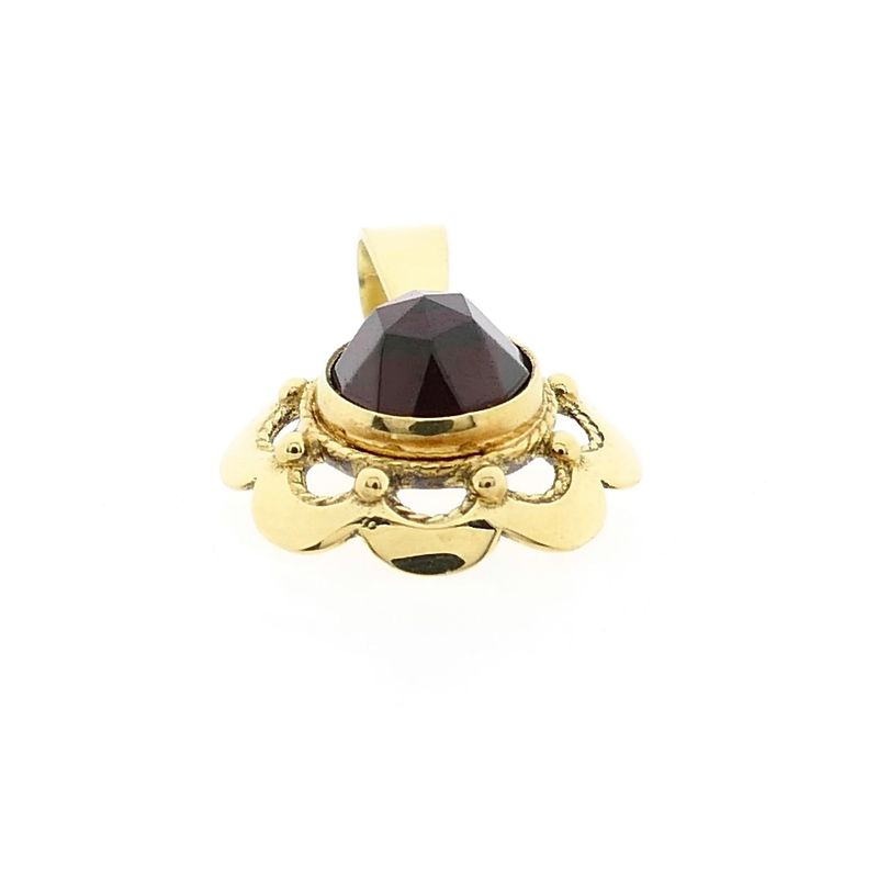 Image 8 of 14 Karat Gold Garnet Pendant