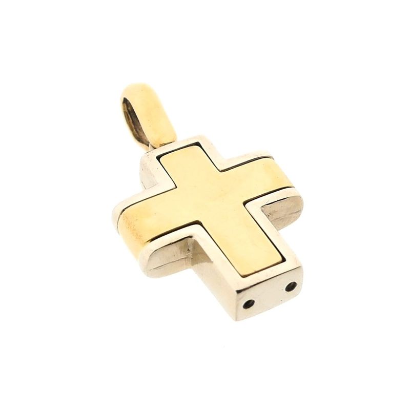 Image 4 of Bicolor Gold Cross Pendant