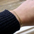 Image 7 of Gold wide gourmet link bracelet | 19.5 cm