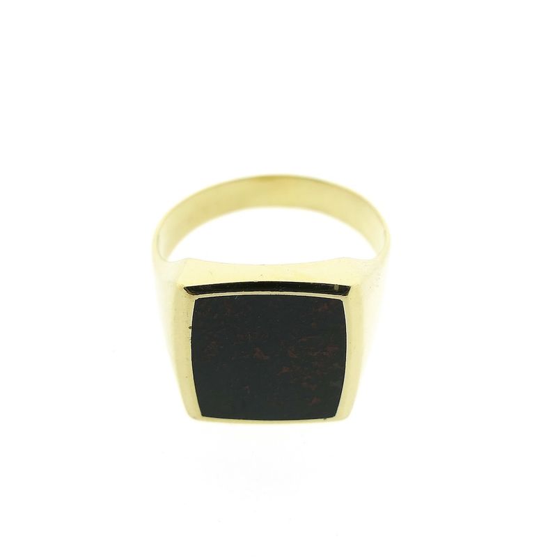 Image 5 of Gold signet ring with heliotrope