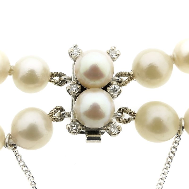 Image 6 of Pearl bracelet with white gold clasp and 0.18 ct. diamond | 20.5 cm