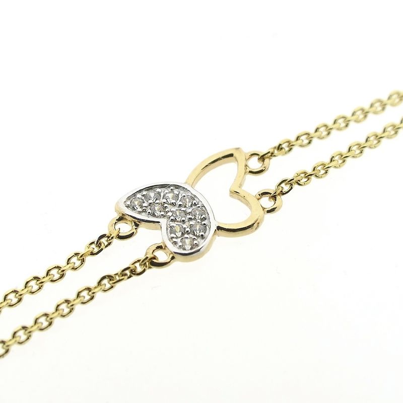 Image 3 of Gold bracelet with butterfly | 19.5 cm