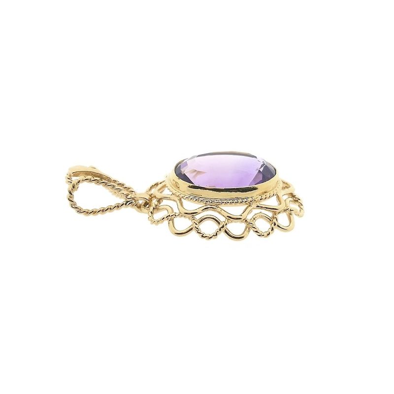 Image 4 of Vintage gold pendant with amethyst.