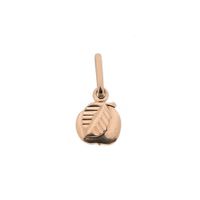Rose gold pendant of an apple with a leaf