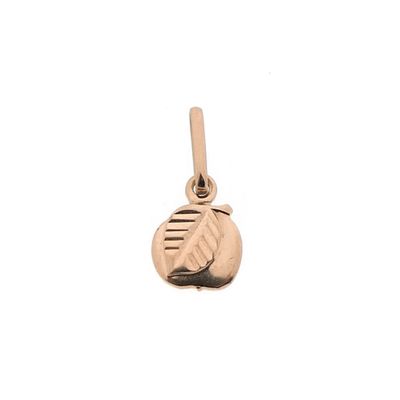 Image 1 of Rose gold pendant of an apple with a leaf