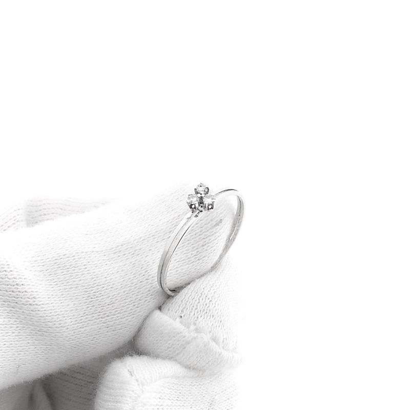 Image 9 of White gold ring with diamonds; 0.075 ct.