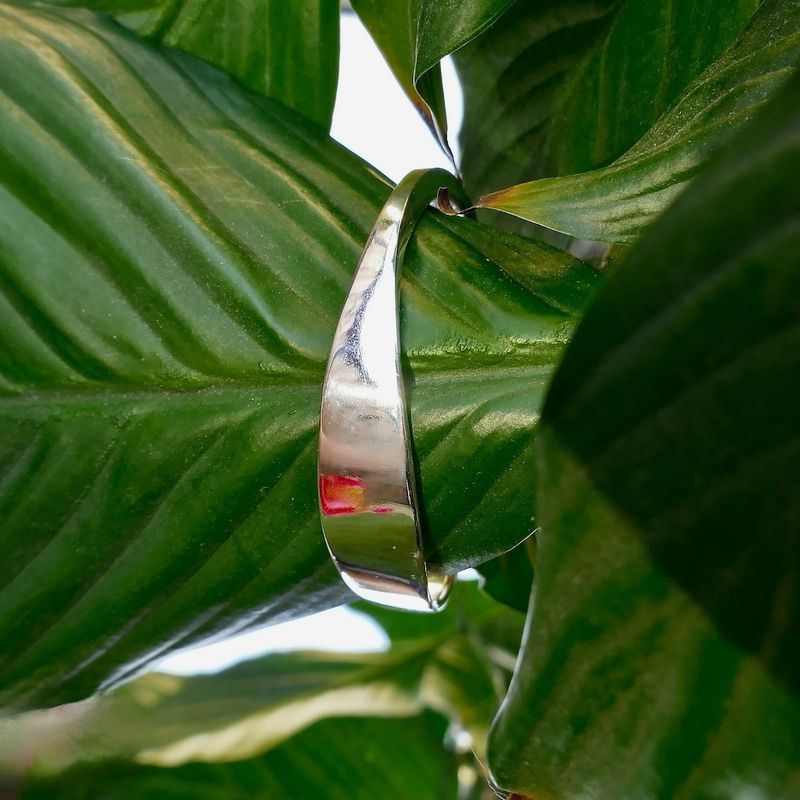 Image 2 of Silver clamp bracelet; Vintage | Ø 53 mm