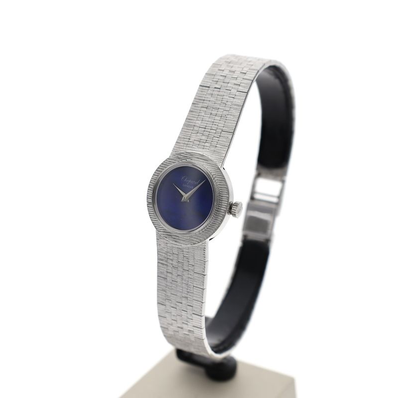 Image 2 of Chopard Geneva Cocktail Watch; Vintage 18k white gold women's watch with a Lapis Lazuli dial