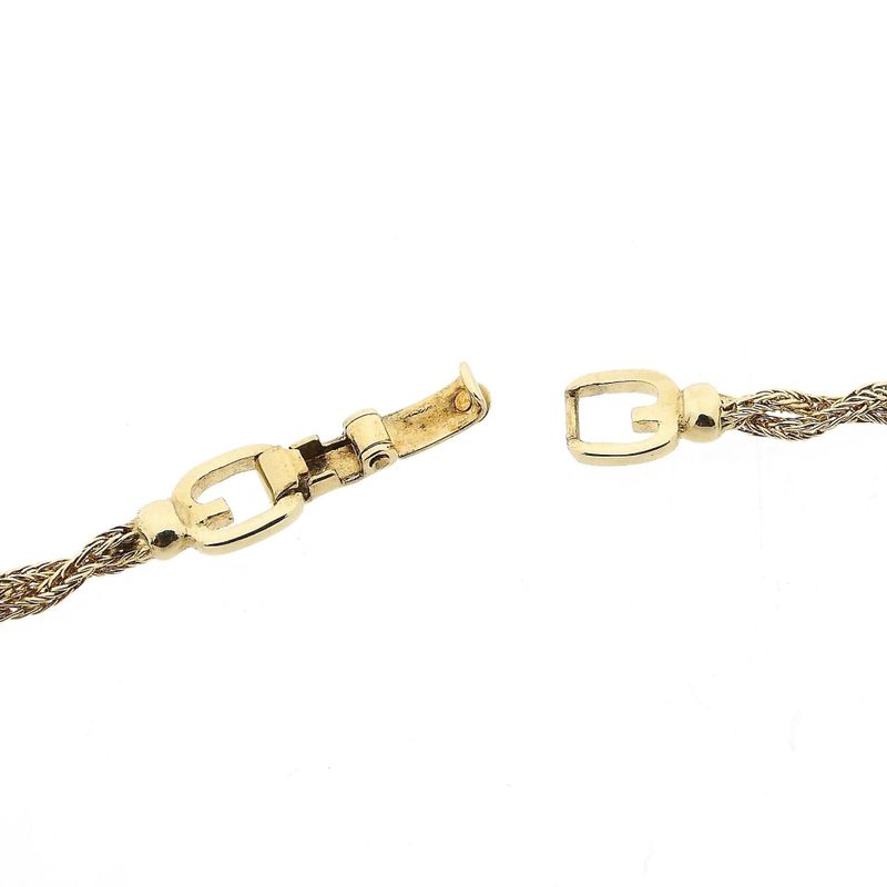Image 8 of Gold Long Braided Fox Tail Necklace | 87.5 cm