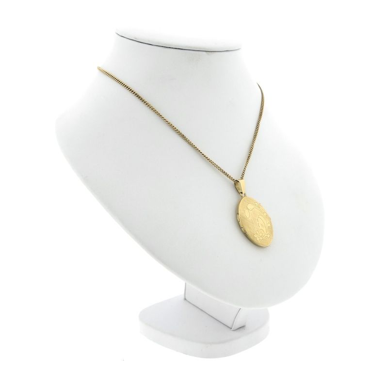 Image 7 of Vintage gold locket pendant; Floral design