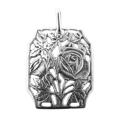 Image 1 of Silver pendant with floral design | Art Nouveau