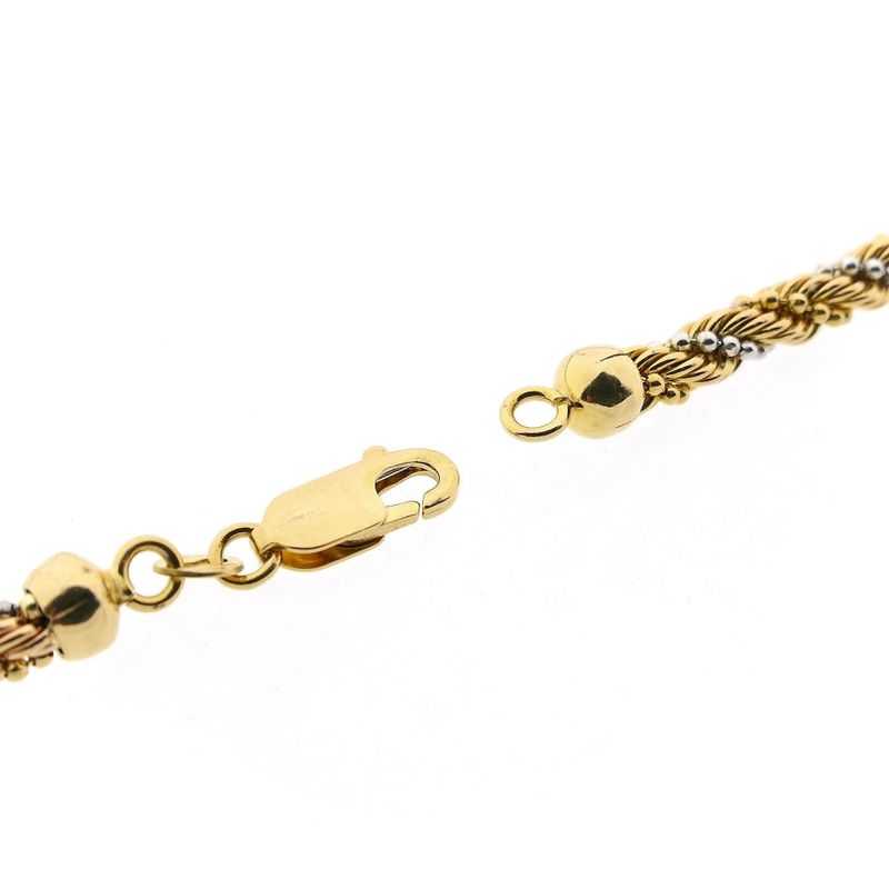 Afbeelding 5 van Bicolor gouden gedraaide schakelketting