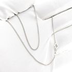 Image 8 of White gold thin gourmet link necklace | 40 cm