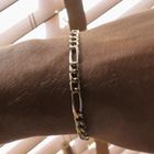 Image 7 of Two-tone gold Figaro link bracelet