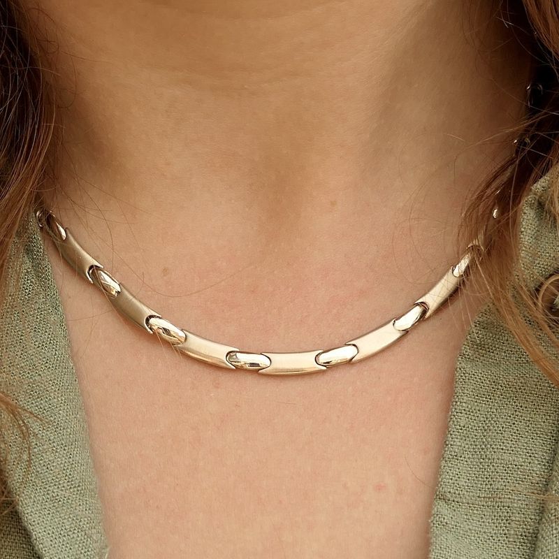 Image 9 of White gold matted fantasy necklace