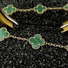 Image 2 of Gold four-leaf clover anchor link bracelet | 16.5 cm - 18.5 cm