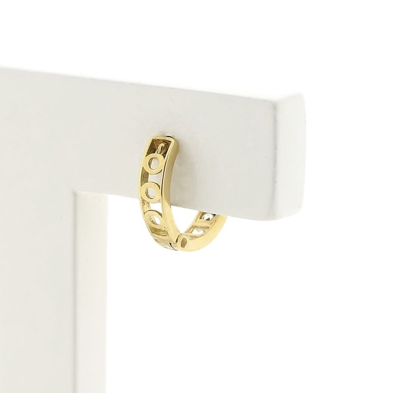 Image 3 of 9 crt. Flap hoop earrings with zirconia | Ø 11.1 mm