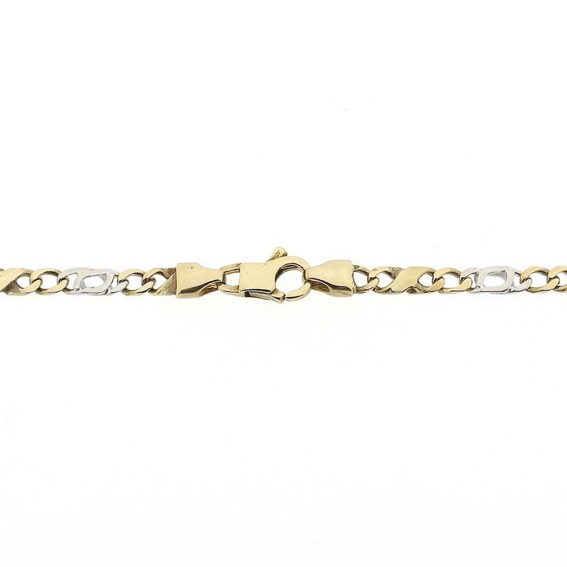Image 3 of Two-tone gold Figaro link chain