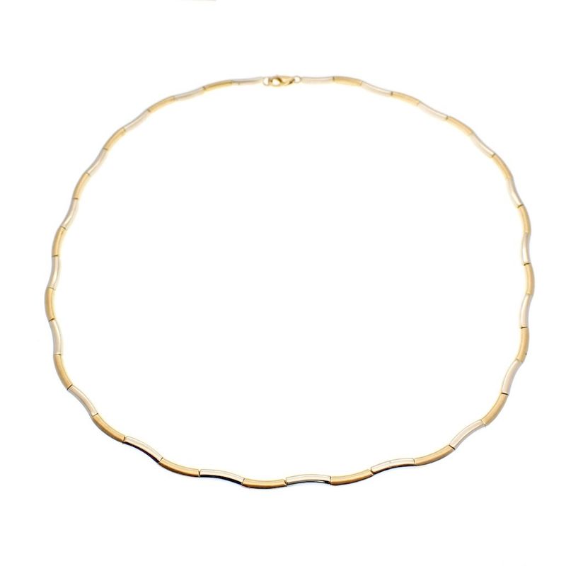 Image 3 of Two-tone gold bar necklace