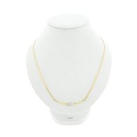 Gold necklace with fixed pendant and diamond; 0.21 ct.