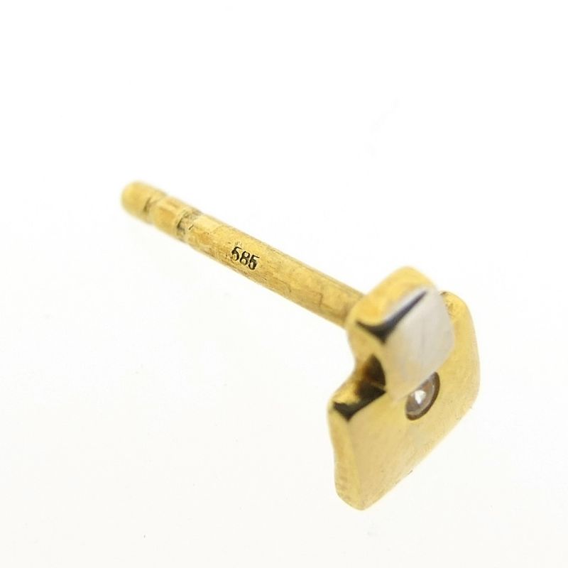 Image 4 of Bicolor gold stud earrings with zirconia