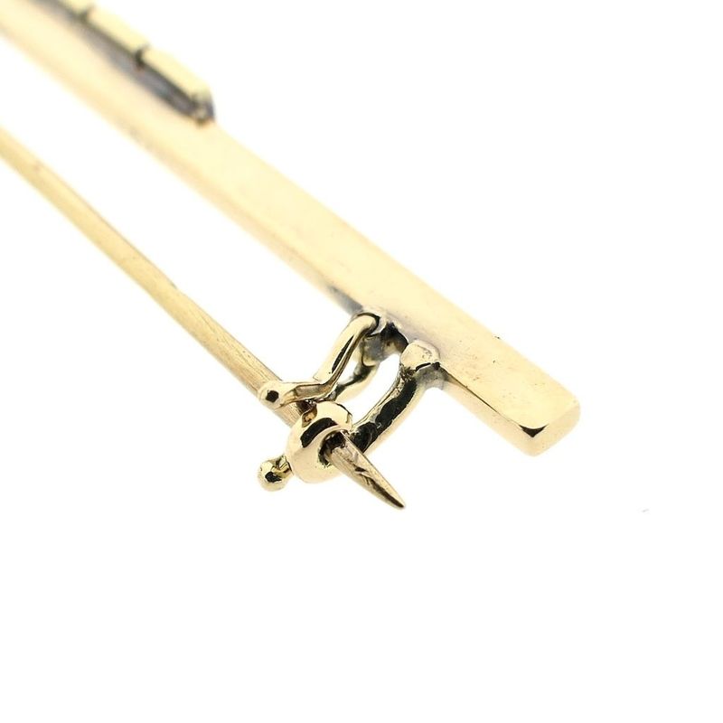 Image 6 of Gold Art Deco brooch with diamond; 0.10 ct.