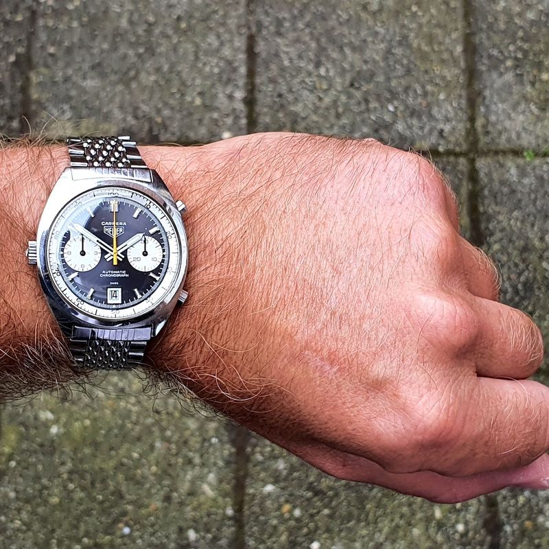 Image 11 of Heuer Carrera Chronograph; Vintage men's watch