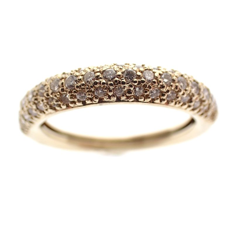 Image 3 of Gold ring with pavé diamonds 0.35 ct.