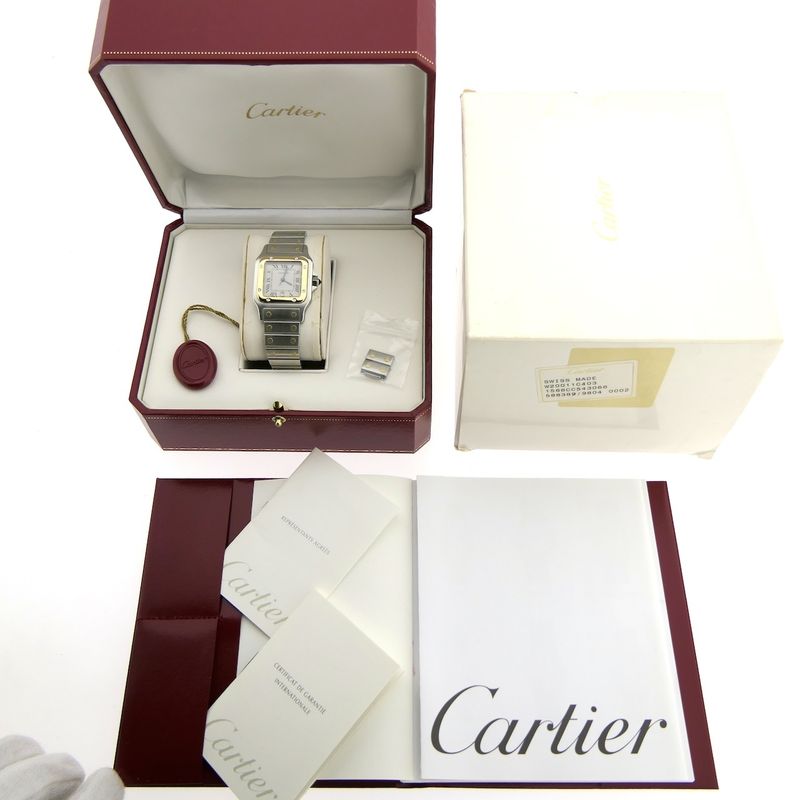 Image 4 of Cartier Santos Galbee; 18k. gold/steel watch