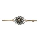 Image 1 of Antique gold and silver brooch with diamonds; approx. 0.25 ct.